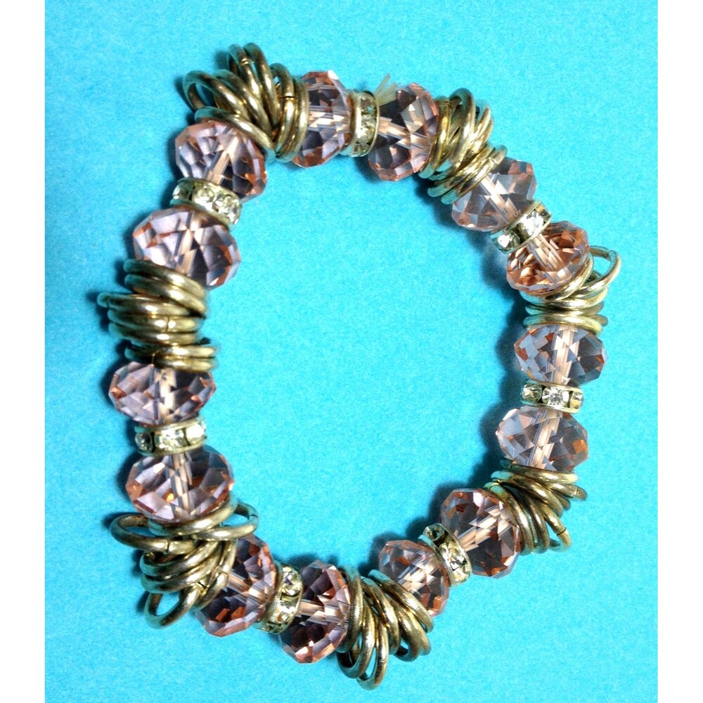 Fancy Beaded Stretch Bracelet Womens Multicolored Unbranded